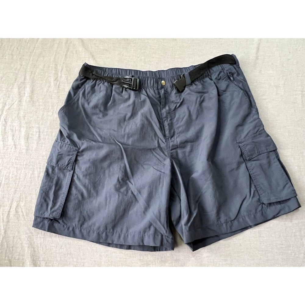Club Room Shorts Mens 2XL Blue Cargo Pocketed Zip Button Belted Men.‎